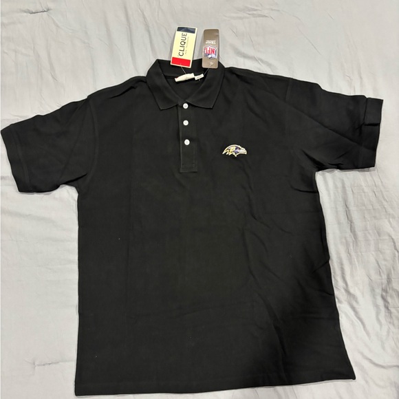 Clique Other - Ravens logo official NFL Team men’s black polo size large